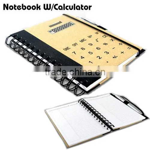 Eco-friendly pu Leather Notebook With Solar Calculator photo-3