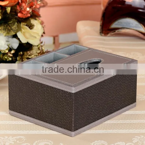 Wholesale Multi-functional Storage Boxes, Tissue Boxes, Luxury Leather Business Office Pencil Case photo-3