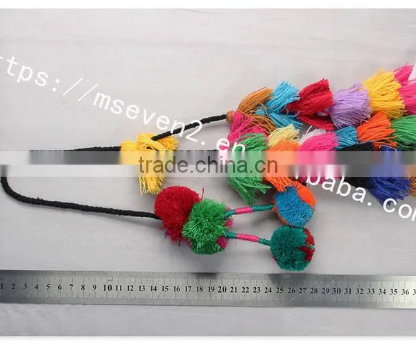 Hot Selling Colorful Pom Pom Ball Cotton Tassel Cord for Decoration photo-2