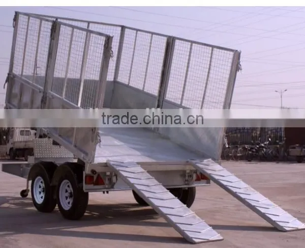 Fully Hot Deep Galvanized Tipping Trailer ,dump Wagon, Tandem Axles With Battary Oil Tank and Wire Mesh Fence photo-5