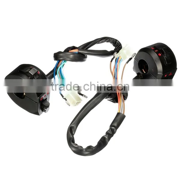 Motorcycle PVC Waterproof Weatherproof 7/8 Diameter Handlebar Horn Turn Signal Headlight Electrical Start Switch 12V Black photo-2