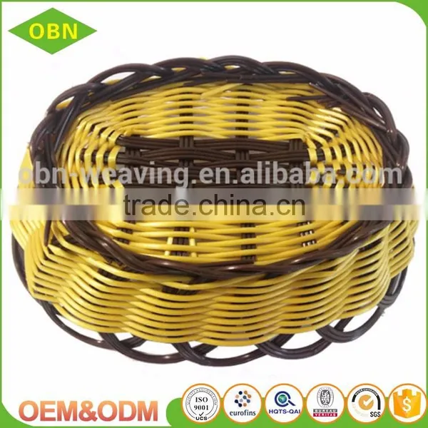 Fancy Modern Design Handmade Flat Oval Woven PP Plastic Fruit Basket photo-4