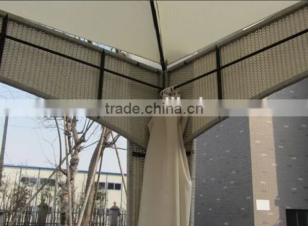 Poly Rattan Gazebo With Curtain photo-5