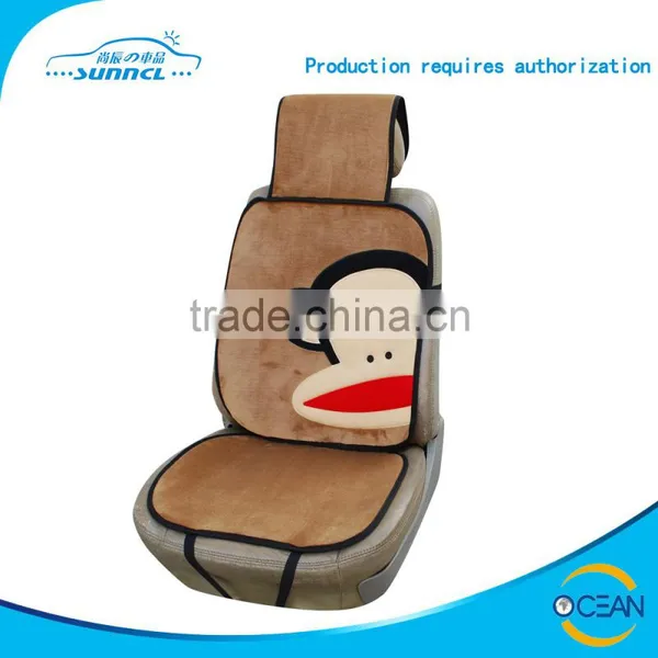Customized Warm and Soft Micro Fibre Material Fur Car Seat Cushion With Cartoon Embroidery photo-4