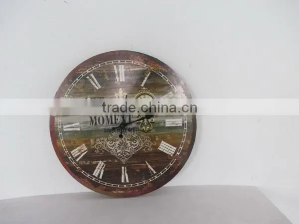 Round Wood Wall Clock Led Light photo-2