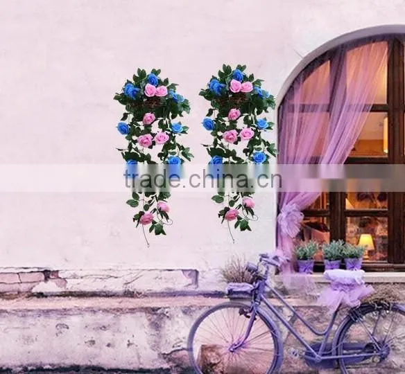 Artificial Blue Rose Flower Garland/vine photo-3