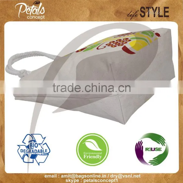 Indian Beach Bag Made From Ecofriendly Cotton Canvas Fabric photo-3