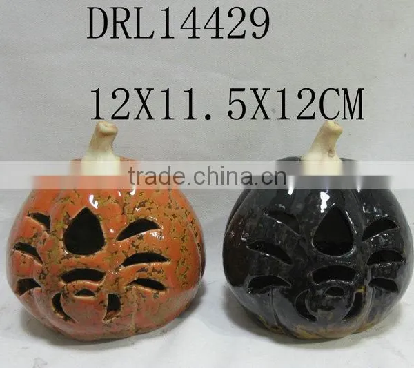 Hollow Pumpkin Ceramic Lantern Festival Holloween Decorations photo-3
