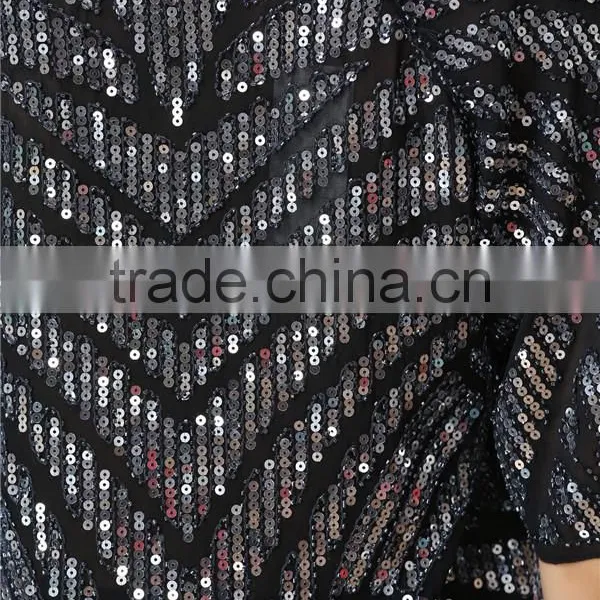 New Design Ladies Heavy Sequin Embroideried Embellishment Beaded Top Women Blouse photo-5