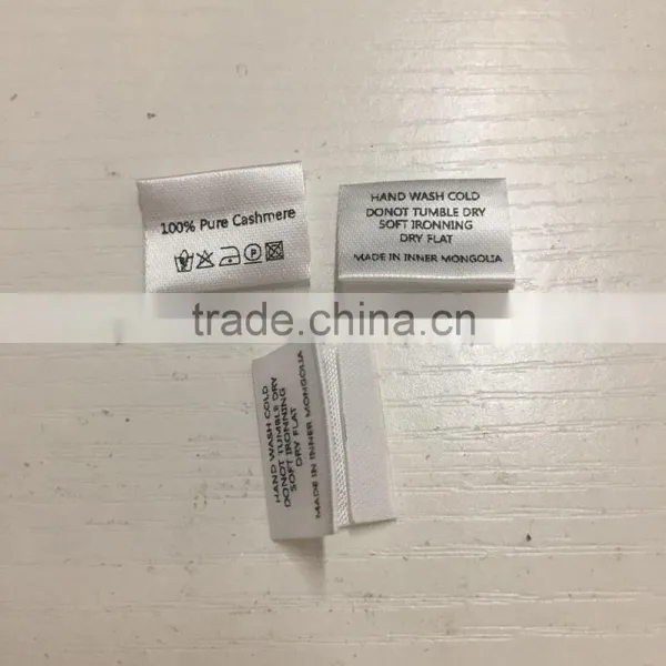 Custom Satin Printed Label, Neck Label, Care Label