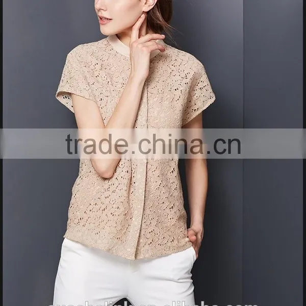 2016 Best Selling High Quality Ladies Lady Lace Tops Latest Design photo-4