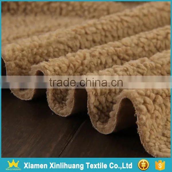 High Quality Super Soft Weft Knitted 100% Polyester Sherpa Fleece Fabric photo-4