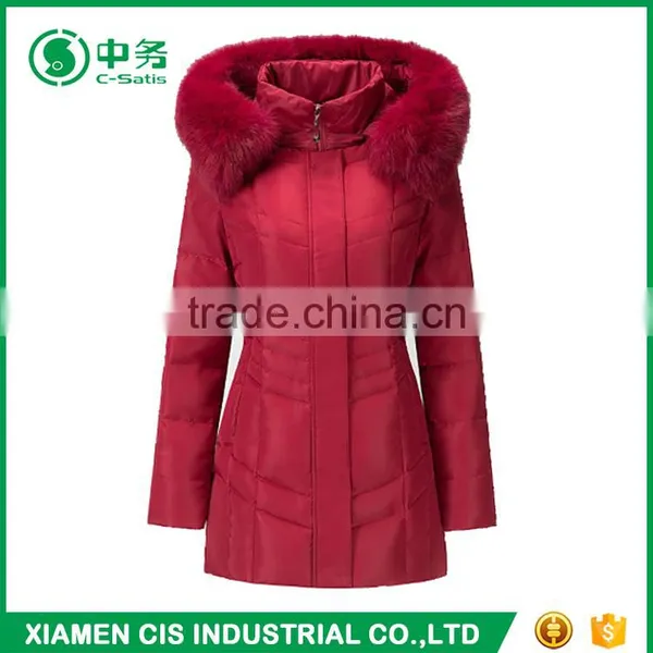 2017 New Arrival Winter Windproof Slim Fit Hooded Womens Parka Jacket photo-3