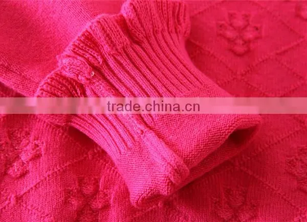 Hot New Products Sweaters High Quality Glassic Rose Red Children Sweater Appliqued Girls Sweaters photo-5