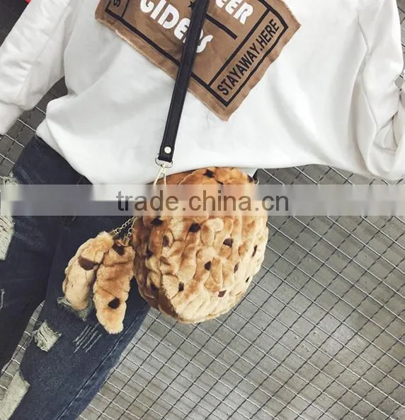 New Fashion Winter Cute Lady Imitation Gray Rabbit Fur Handbag photo-4