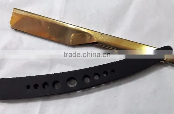 Barber Shaving Razor With Gold Blade With Balck Handle photo-3