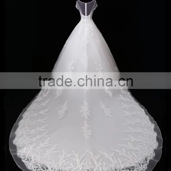 2017 Sexy Shoulder Belt Lace Mermaid Color Wedding Dress Bridal for Bride Scoop Neckline Bridal Dress F10601 photo-2