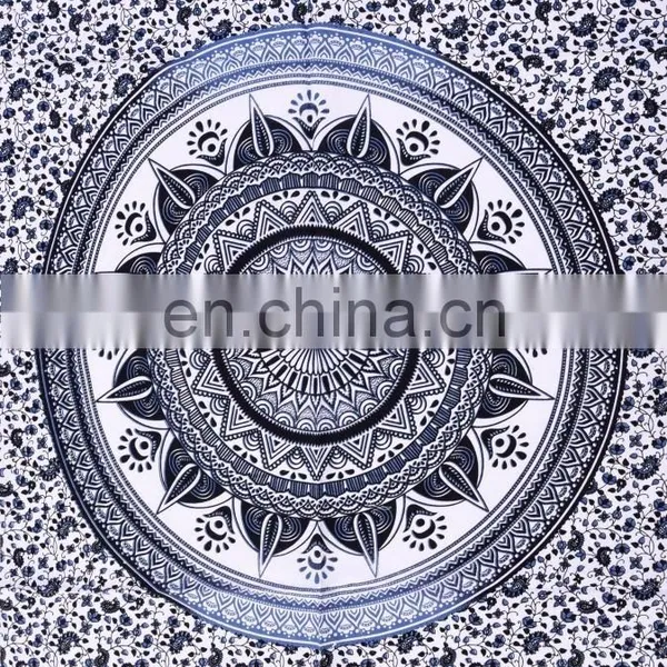Ombre Mandala Yoga Mat Meditation Wall Hanging Indian 2017 Black & White Tapestry Throw Cotton Wall Decor photo-2