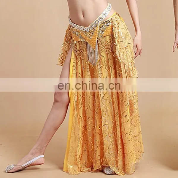 High Sequin Fabric Shiny Hot Sexy Belly Dance Long Dress Q-6032# photo-6