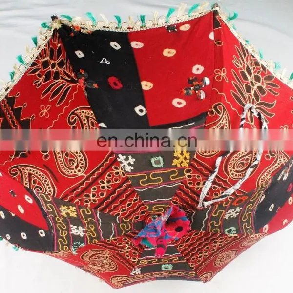 Wholesale Garden Umbrellas Outdoor Patios Hand Embroidery Rajasthani Handmade Indian Parasol