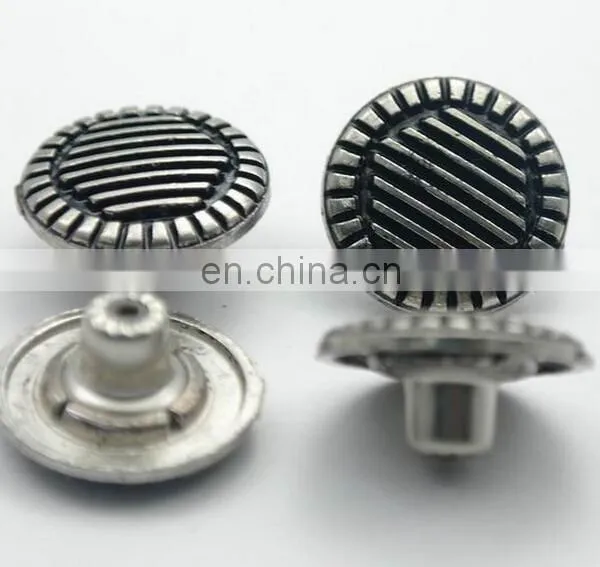 Logo custom non-moveable head metal button studs