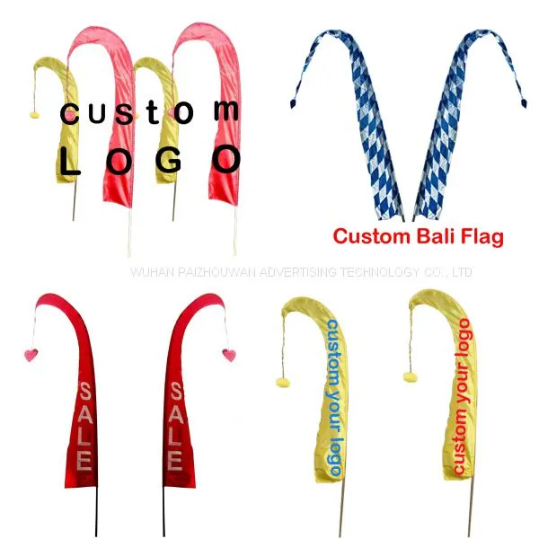 Custom Digital Printing Colorful Outdoor Display Big Bali Flag With Long Tail photo-5