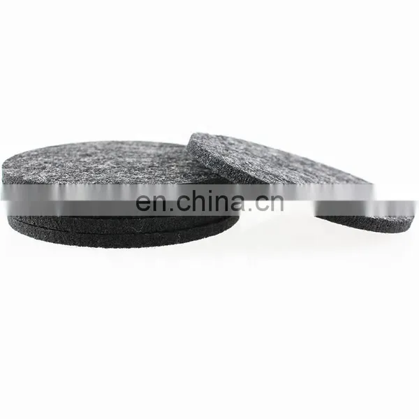 1 Set 6 Pcs 5mm Thickness Round Grey Color Polyester Felt Coaster With Customized Shape photo-2
