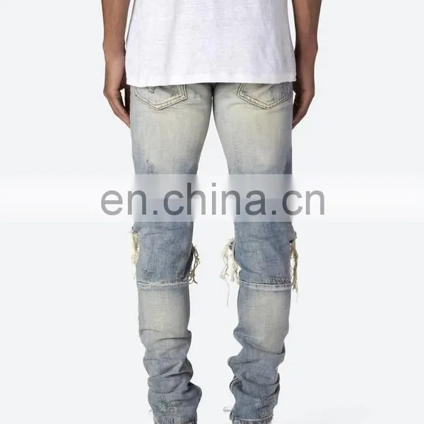 DiZNEW 2020 Knee Ripped Jeans Wholesale Ankle Zipper Custom Jeans Pants Men photo-5