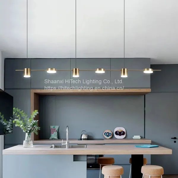 Gold or Black Simple LED Chandelier Modern Kitchen Island Long Hanging Light Dining Bar Office Coffee Restaurant Pendant Lamp photo-4