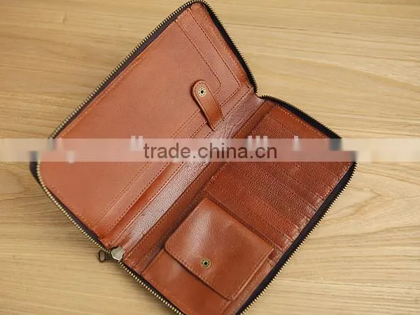 Vintage Style Cowhide Leather Cell Phone Case Wallet Men Clutch Wallet With Phone Holder photo-3