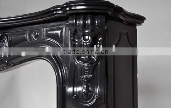 High Quality Natural Marble Black Fireplace photo-4