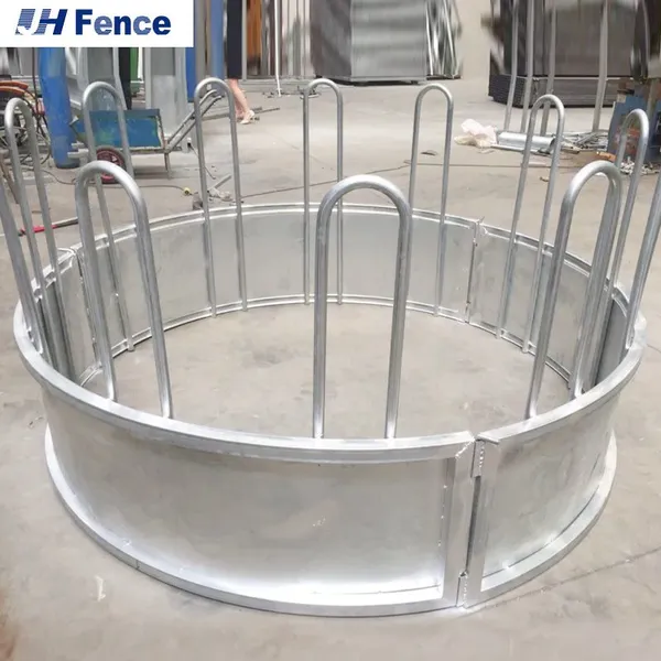 0.75kg Agricultural Heavy Duty Cattle Self Feeder Galvanized or Powder Coated Round Hay Bale Feeder Wild Feeder Horse photo-2