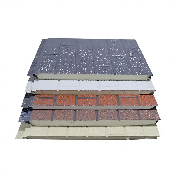 Wood Brick Grain PU Insulated Metal Wall Panel Weatherproof Exterior Renovation Siding Prefab House Villa Workshop Wall Cladding photo-4