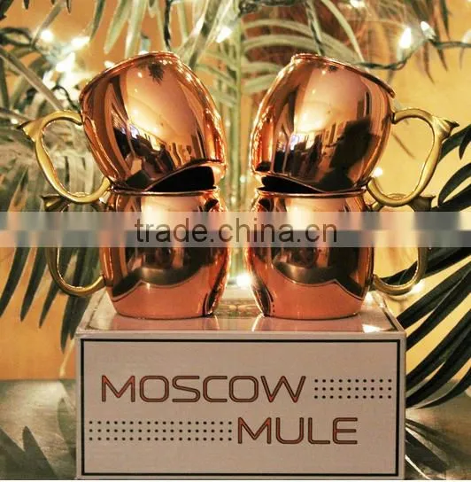 Set of 4 Craft Cocktails - Handmade Copper Moscow Mule Mugs With Gift Box (Set of 4, 16 Oz., Smooth) photo-4