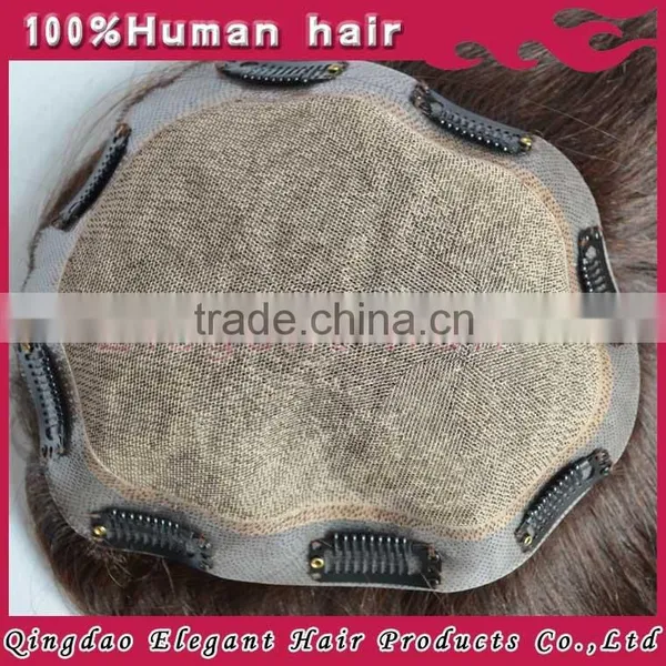 Top 6a Grade Quality 6" 1b# Brazilian Real Human Hair Silk Base Toupee for Men photo-6