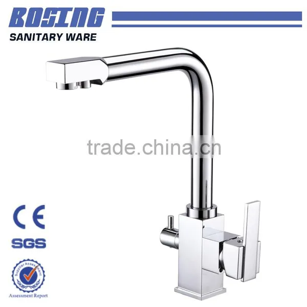 China New Style Multifunctional Double Zinc Alloy Handle Brass Triple Kitchen Mixer