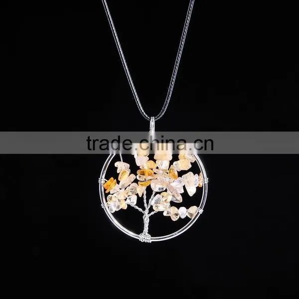 Wholesale New Fashion Red Jasper Natural Stone Tree of Life Necklace Jewelry SMJ0172 photo-6