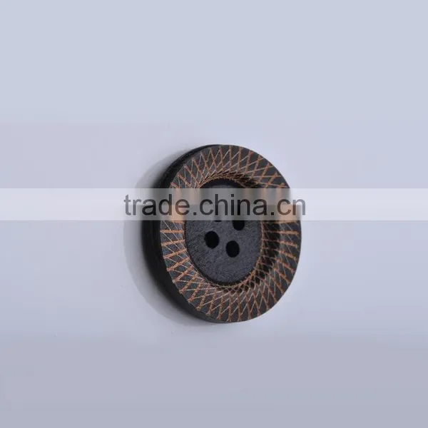 Sedex Audited Factory 2 Pillar Laser Engraved Logo 4 Holes Wooden Button photo-2