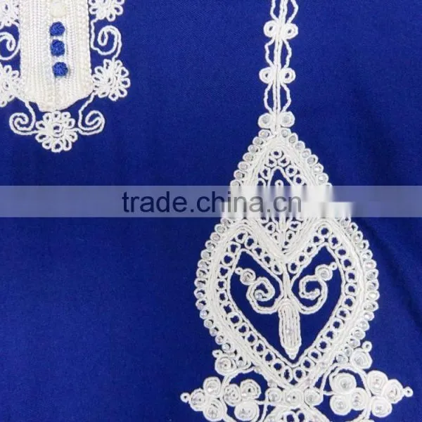 the Newest Short Sleeves Big Area Rope Embroidery Maxi Dress photo-6
