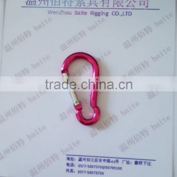 CHINA ALUMINUM CARABINER SNAP HOOK PROFESSIONAL MANUFACTURER 5*50 MM photo-4