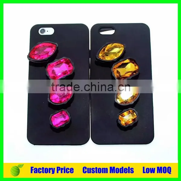 Diamon Custom 3d Silicone Mobile Phone Case Cover for Iphone 5 6 6plus Cell Phone Back Cover Case photo-3