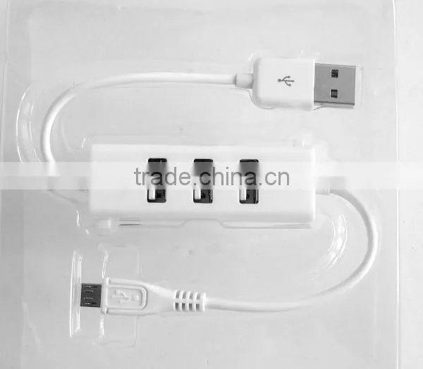 Black Micro Charge Cable With 3 Port Usb Hub for Samsung photo-4