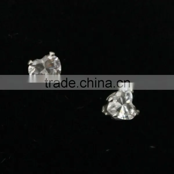 Trendy Steel Earring Studs With Clear Crystal Office Lady Stud Earring With Heart Crystal photo-5