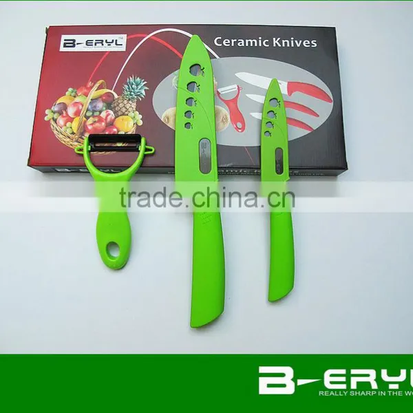 BERYL Black Blade 3pcs Set , Black Ceramic Knife Set 4"6"kitchen Knife+peeler+gift Box, 2 Colors ABS Handle photo-6