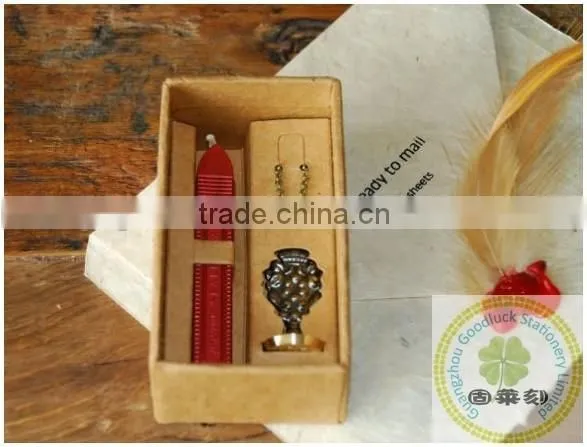Envelop Wooden&metal Embossing Wax Chain Necklace
