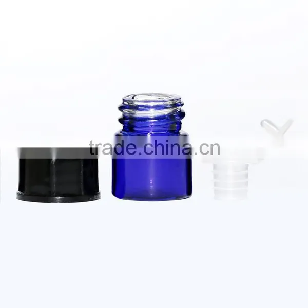 Blue Vial Glass Bottle for Oil /capsule With Dispenser photo-2