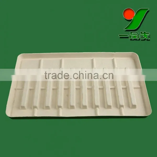Reproducible Paper Pulp Tray, Biodegradable Customization Sugarcane Bagasse Molded Pulp Packaging Car Accessories Interior Tray photo-3