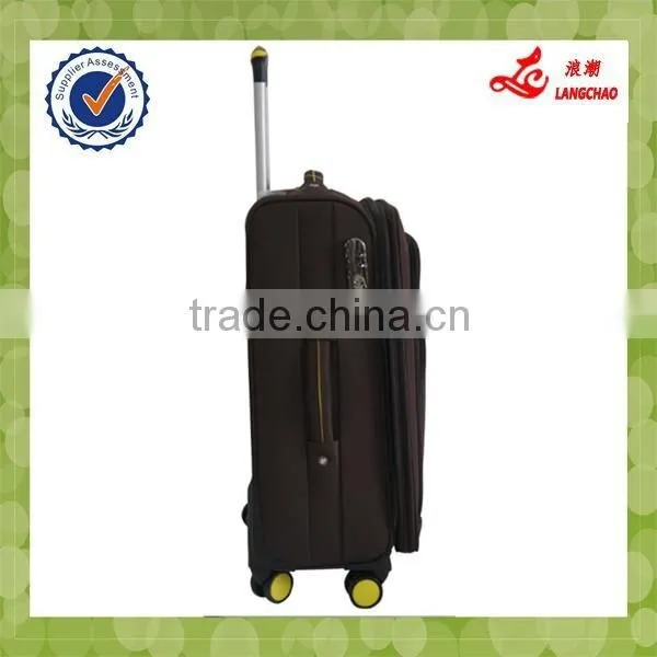 Best Quality 1680D Material Brown Built-in Trolley Travel Luggage Bags photo-2