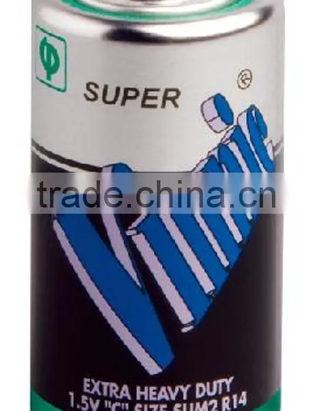 c Size R14 Battery 1.5v Extra 0% Lead Zinc Chloride Battery(Super)