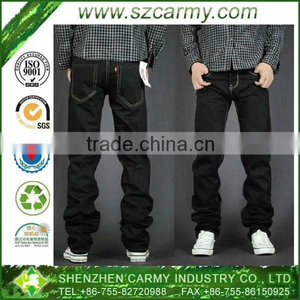 Drop Shipping Men's Black Fitness Slim Piped Stem Jeans